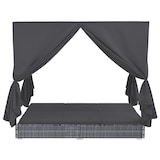 thumbnail of vidaXL Outdoor-Lounge-Bett mit Vorhängen Poly Rattan Grau