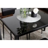 thumbnail of Conjunto de comedor con 4 sillas y mesa rectangular, conjunto de cocina, estilo moderno, tablero de vidrio,sillas de piel sintética-Ettore+Lidia/Negro