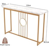 thumbnail of COSTWAY Konsoletisch Marmor-Optik, Beistelltisch Schmal mit Metallgestell und Verstellbaren Füßen, Flurtisch
