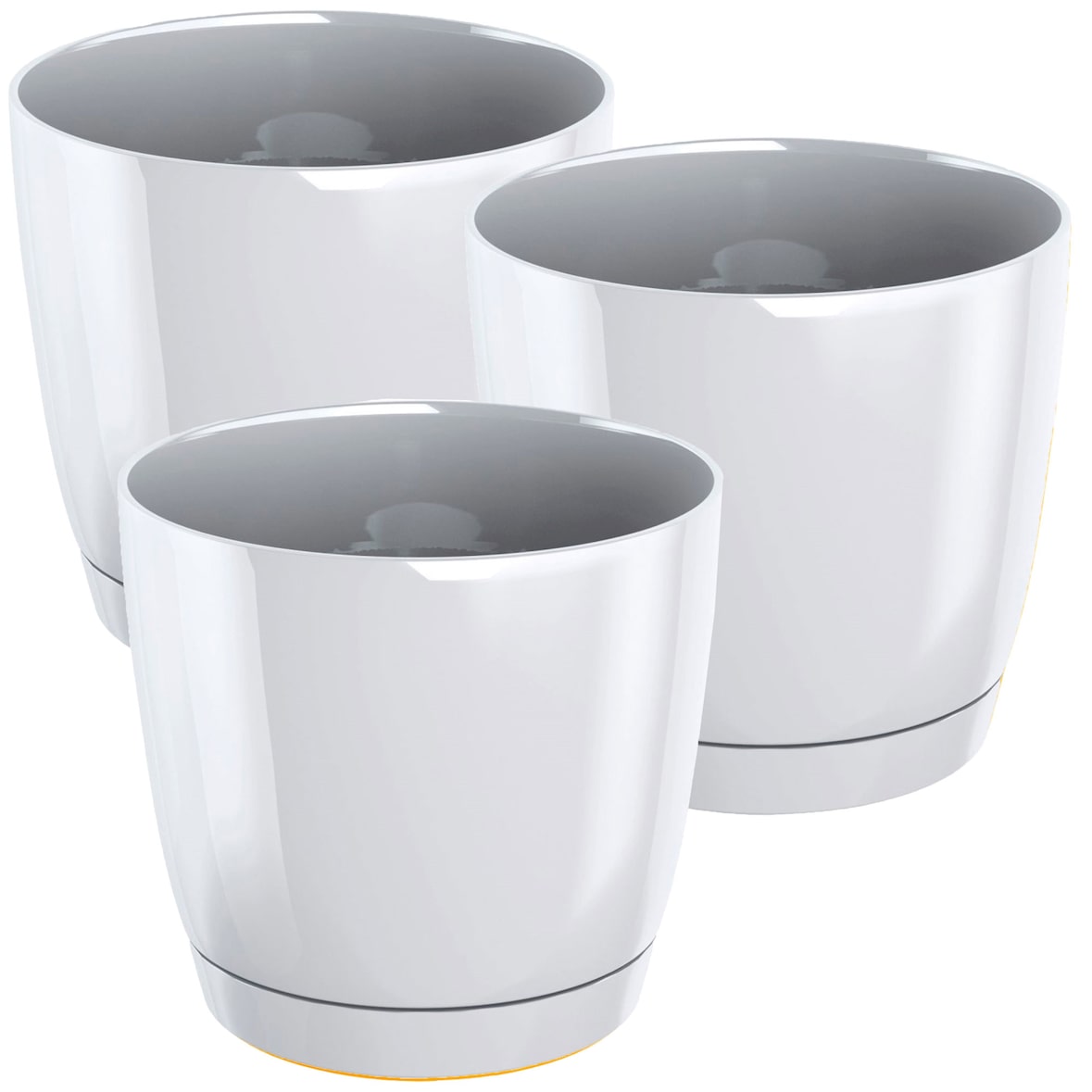 WellHome - Set 3 Pflanztöpfe 7,5L Coubi Ø24 cm/Stück Farbe Weiß
