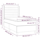 thumbnail of vidaXL Boxspringbett mit Matratze & LED Rosa 80x200 cm Samt