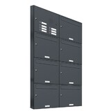 thumbnail of AL Briefkastensysteme 7 Fächer Premium Wand Briefkasten Anlage A4, in RAL 7016 Anthrazit Grau, robust, wetterfest, Artikelnummer: 331P7EA2KSP7016