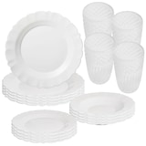 thumbnail of San Ignacio – 12-teiliges Geschirrset aus Opalglas Weiß mit 4 Gläsern aus klarem Kristallglas à 380 ml