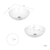 thumbnail of Waschbecken Keramik Aufsatz rund 400 x 400 x 150 mm weiß Komplettset