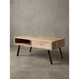 thumbnail of Couchtisch SIKAR 95x42x50cm Mango Massivholz / Metall Sofatisch, Design Wohnzimmertisch mit Schublade, Stubentisch Landhaus Braun, Designer Holztisch