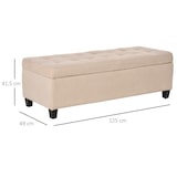 thumbnail of HOMCOM banco de almacenamiento puff de almacenaje taburete tapizado en lino con tapa abatible para salón entrada dormitorio carga 120 kg 125x49x41,5cm