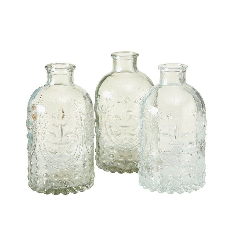 Vase Country 3tlg H 13 cm Glas Glasvase Flaschen Tischvase