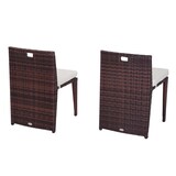 thumbnail of Outsunny Set Mobili da Giardino in Rattan,Tavolo e 2 Sedie Salvaspazio