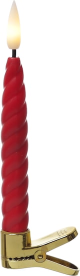 thumbnail of LED Baumkerzen TWIST 10 gedrehte Baumkerzen mit Clip kabellos Fernb rot