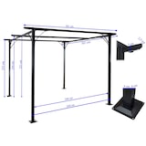thumbnail of BERLINLODGE Pergola | HxBxT 232x300x300cm | Garten Pavillon | Terrakotta | stabiles 6cm-Gestell + Schiebedach