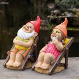 thumbnail of Gartenzwerg im Liegestuhl Dekofigur Gartenfigur Gnom H: 21cm Gartendeko
