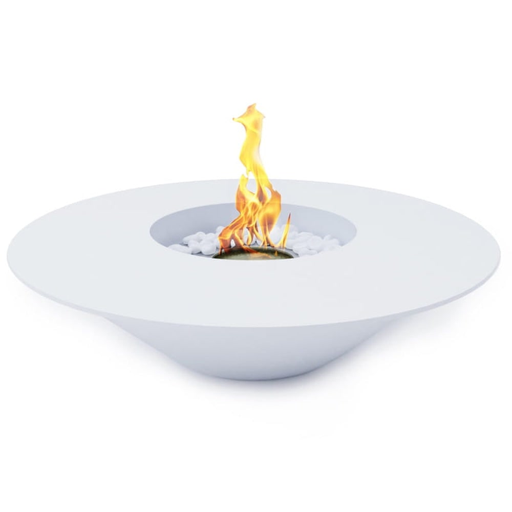 Lareira de jardim redonda branca Santorini para bioetanol, D.60