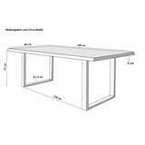 thumbnail of Esstisch Baumkante massiv Akazie Nussbaum 180 x 90 U-Gestell silber ATLAS