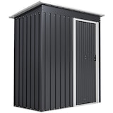 thumbnail of Outsunny cobertizo de jardín exterior 1,16 m² 163x89x182cm caseta metálica para herramientas con puerta corredera y techo inclinado para terraza patio