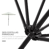 thumbnail of Sombrilla de jardín Ø230x216 cm parasol de terraza con apertura manual ángulo ajustable e impermeable para balcón piscina crema