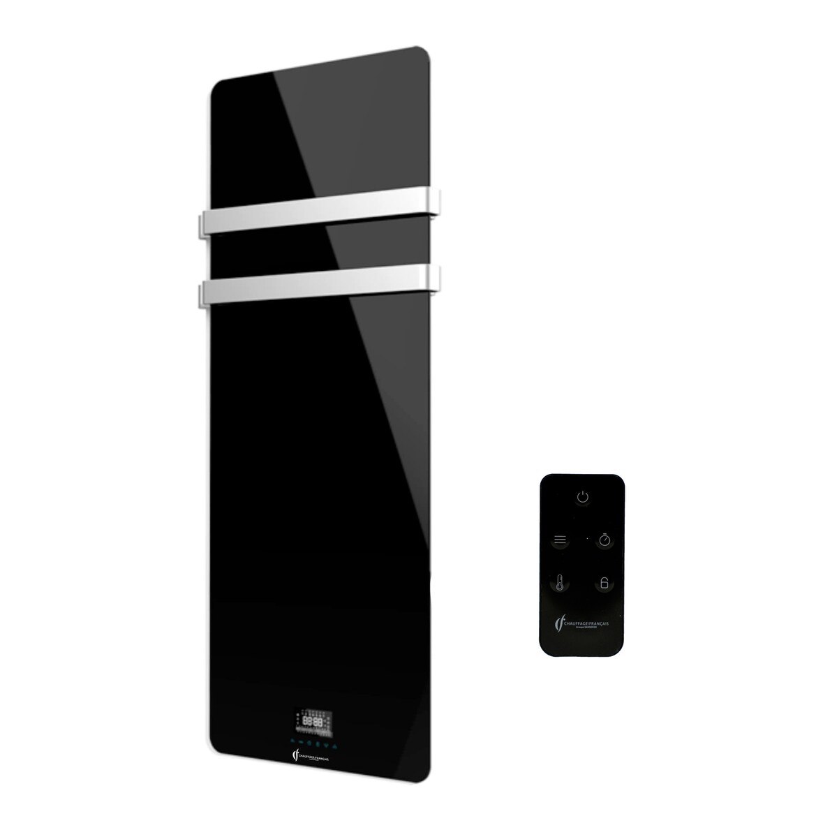 Elektrischer Glas-Wandhandtuchtrockner Omiros Sannover 850 W Schwarz