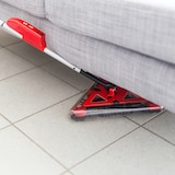 thumbnail of Relaxdays Akkubesen ohne Beutel, kabellos, dreieckiger Kopf, rotierende Bürsten, Elektrobesen, 115x34x34 cm, rot/schwarz