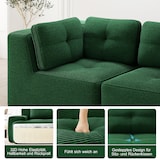 thumbnail of Merax 4-Sitzer Modulares Sofa mit 2x Hocker, Cloud Sofa Cord rahmenlos, Lounge Sofa bodennah, mit breiten Armlehnen, Grün
