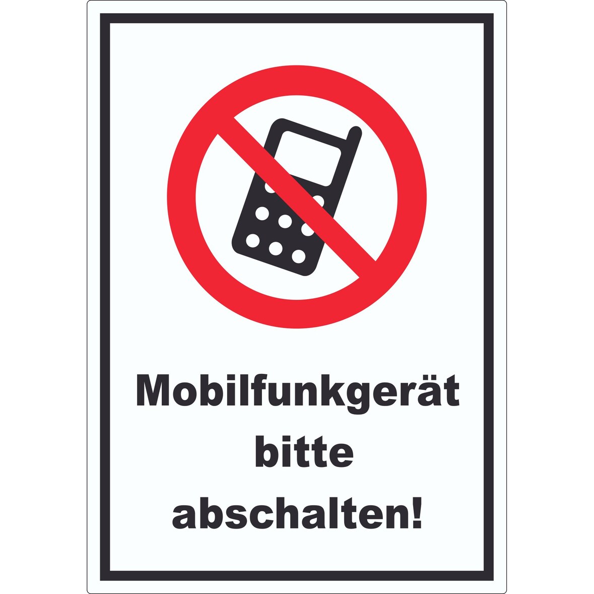Handy aus Mobilfunkgerät abschalten Aufkleber A6 (105x148mm)