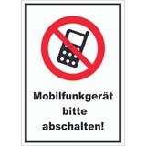 thumbnail of Handy aus Mobilfunkgerät abschalten Aufkleber A6 (105x148mm)