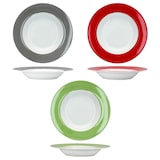 thumbnail of 12tlg Tafelservice VARIANT TRIO für 6 Personen aus Porzellan - je 2x Rot, Grau & Grün