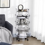 thumbnail of HOMCOM Fruteira Cesto para Frutas de 4 Níveis com Rodas Carrinho de Armazenamento de Aço Empilhável 40x28x97cm Preto