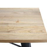 thumbnail of Mesa de fábrica de 120 x 80 cm en metal negro mate y tapa de madera clara