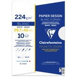 thumbnail of Clairefontaine 10x Gekörntes Zeichenpapier, Packung mit 10 Blatt A3, 224g, weiß - 96186C