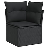 thumbnail of vidaXL 7-teiliges Garten Sofa Set mit Kissen in Schwarz aus Poly Rattan