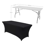 thumbnail of Rechthoekige Opklapbare Tafelset met Hoes voor de Horeca 240x74cm Zwart 7house