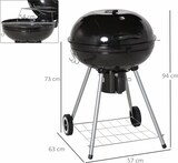 thumbnail of Outsunny Barbacoa de Carbón Picnic Ahumador Parilla BBQ con Termómetro Ruedas Parilla de