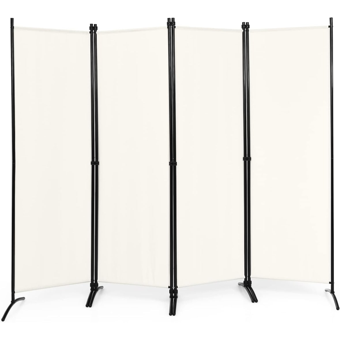 COSTWAY Divisória para separar ambientes, 220 x 173 cm, biombo dobrável, biombo de privacidade, 4 peças, bege