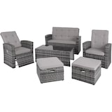 thumbnail of tectake Salon en rotin Bari - gris -404304