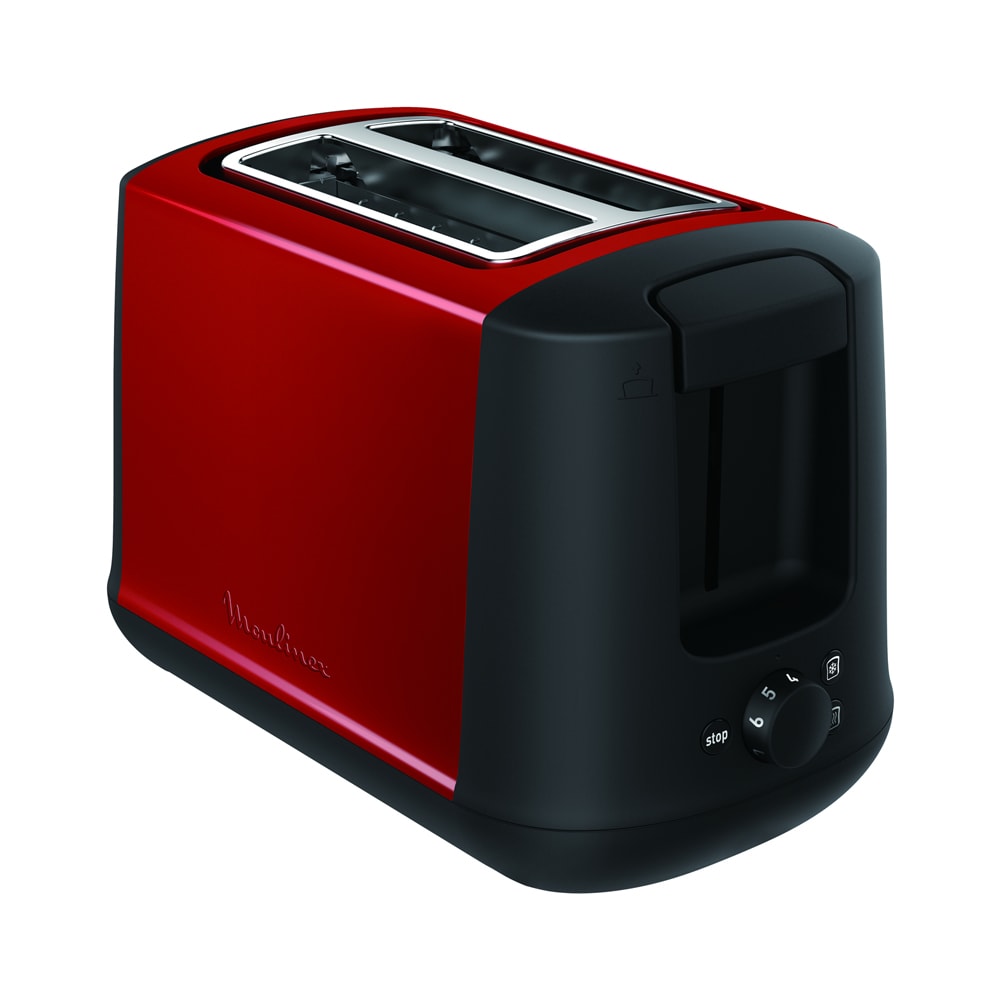 Grille pain Subito 2 fentes rouge -  Rectangle Inox Moulinex 40.1x12.6 cm