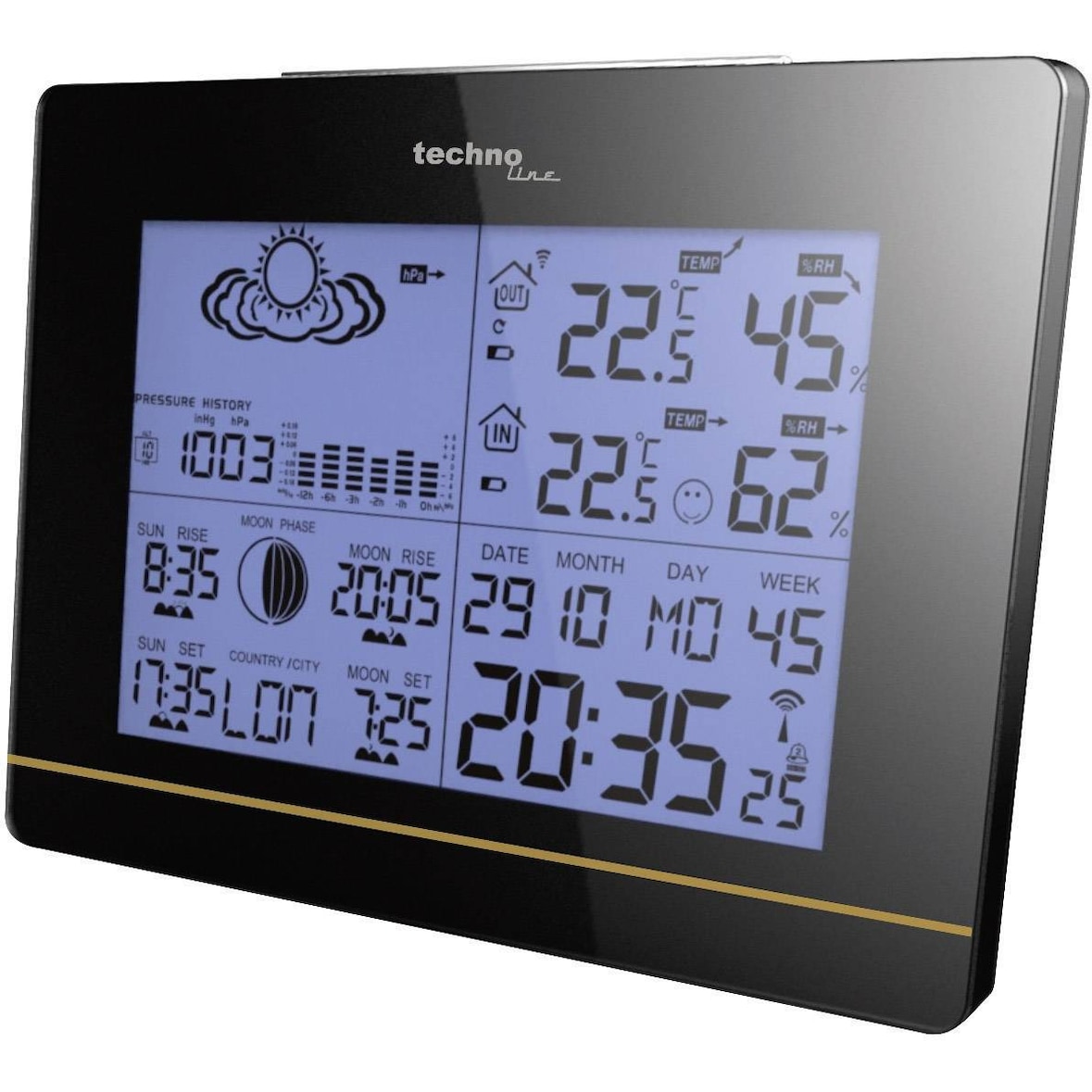 Techno Line WS 6750 Funk-Wetterstation Vorhersage f?r 12 bis 24 Stunden Anzahl Sensoren max. 3