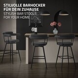 thumbnail of ML-Design Barhocker drehbar 2er Set Dunkegrau, Teddy-Stoff, Gepolsterte Barstühle, Küchenstühle mit Arm- & Rückenlehne, 360° Drehstuhl Tresenhocker