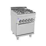 thumbnail of Gasherd 4 Flammen mit Gasbackofen 1/1 GN 600 x 630 mm