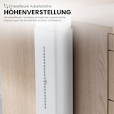 thumbnail of bümö manuell höhenverstellbarer Schreibtisch 80x80 in grau, Gestell in graphit - PC Tisch höhenverstellbar & klein, höhenverstellbarer Tisch Büro,