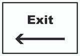 thumbnail of Exit Schild mit Text und Richtungspfeil links Ausgang waagerecht A2 Rückseite selbstklebend