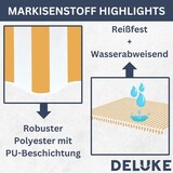 thumbnail of DELUKE® Markisenbespannung Markisenstoff Wasserabweisend Reißfest Gelb-Weiß, für 300x250cm Rahmen Markise mit Volant Markisen Ersatzstoff Markisentuch