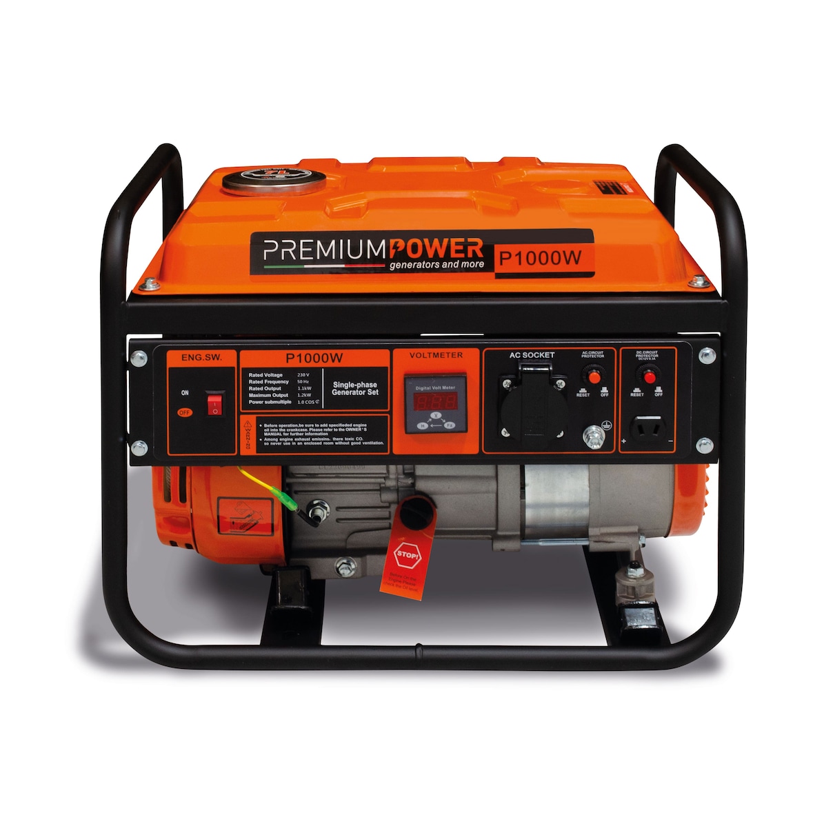 Generatore di corrente benzina Premium Power P1000W - monofase - 1,1 kW - AVR