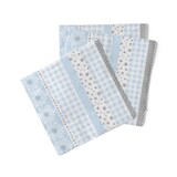 thumbnail of Sovie HORECA Weihnachtsserviette Calypso-Stripes in Silber-Blau aus Tissue 33 x 33 cm, 100 Stück
