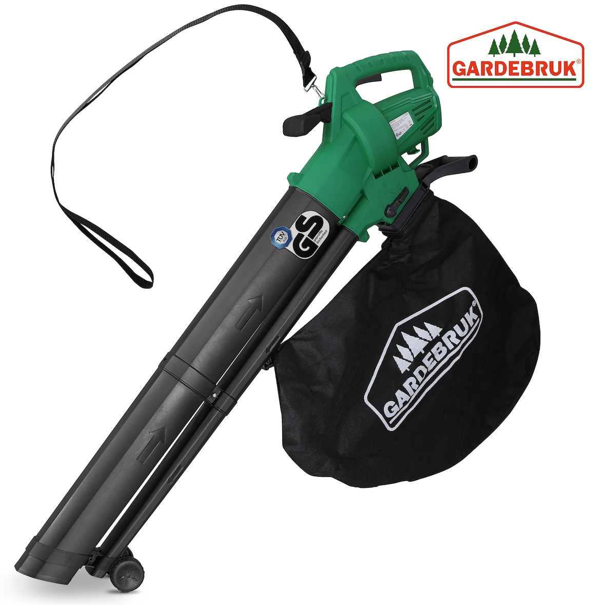 Gardebruk Elektro Laubsauger 3in1 3000W Schultergurt Rollen Fangsack 45L