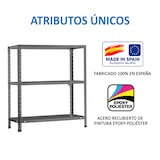 thumbnail of SimonRack Metallregal mit Schrauben 1000x800x400 mm, 3 Böden, 100 kg Biegepunkt, Grau - Comfort