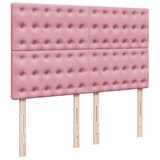 thumbnail of vidaXL Boxspringbett mit Matratze Rosa 140x200 cm Samt