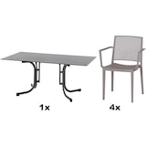 thumbnail of SIENA GARDEN Urban Lights Set 5teilig Square Sessel gastrotauglich taupe mit Tisch Sola 160x90