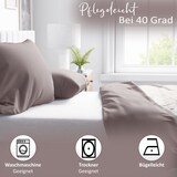 thumbnail of 4 teilige Baumwolle Bettwäsche Set 135x200 cm Renforce Beige Braun Schwarz Pflanzen Wendebettwäsche mit Reißverschluss