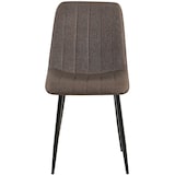 thumbnail of Décoshop26 - Conjunto de 4 cadeiras de jantar com costura decorativa vertical assento em tecido marrom e pés de metal preto 10_0007500