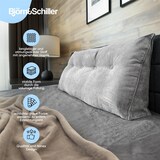 thumbnail of Björn&Schiller Rückenkissen grau 180 cm - Lesekissen für Bett und Sofa Rückenpolster für die Wand groß mit waschbarem Bezug