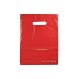 thumbnail of Rote Plastiktasche ausgeschnittene Griffe aus recyceltem LDPE 25 x 32 cm pro 1000 - Gimex